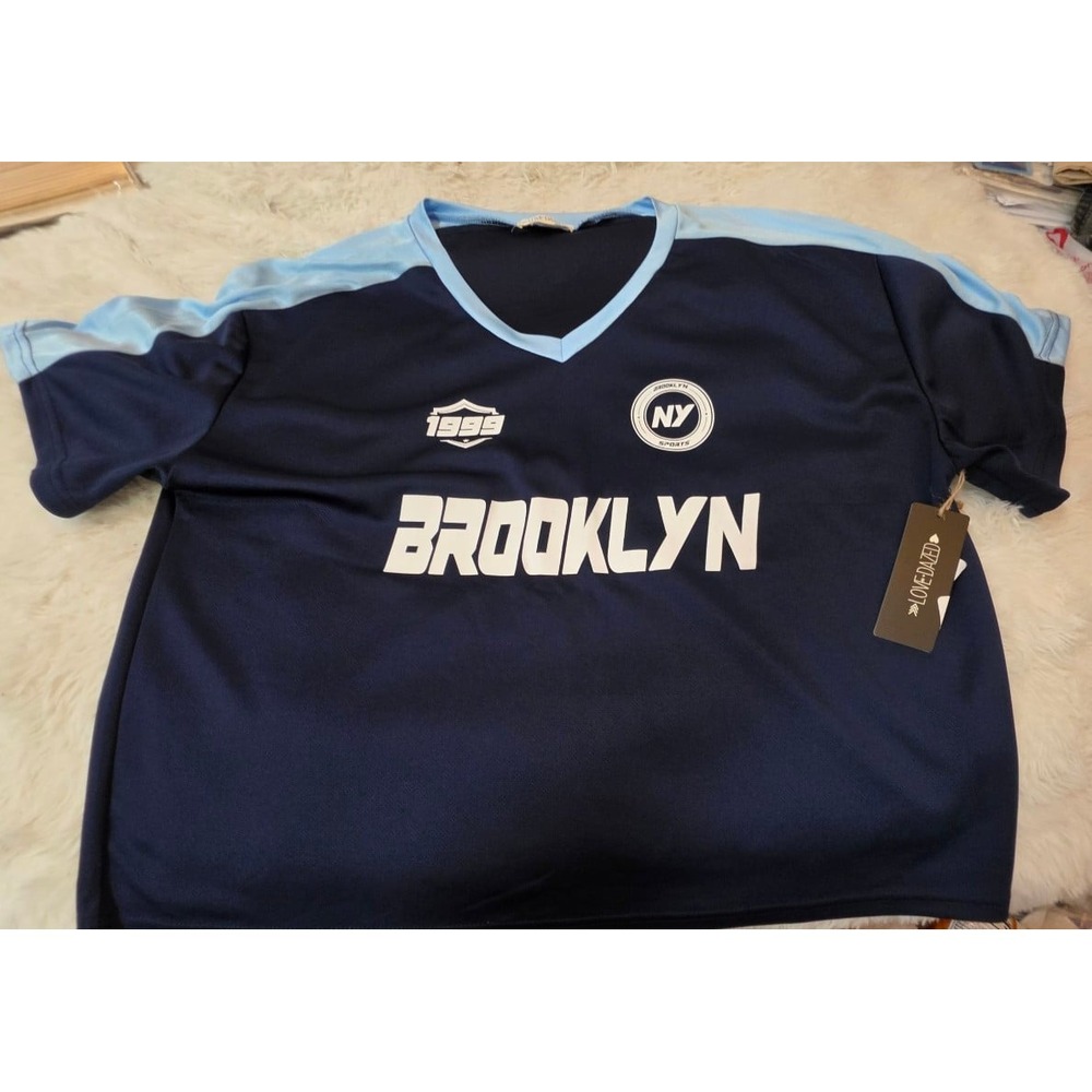 Love Dazed Brooklyn New York Graphic Sporty V-Neck Jersey Shirt - NWT Size L
